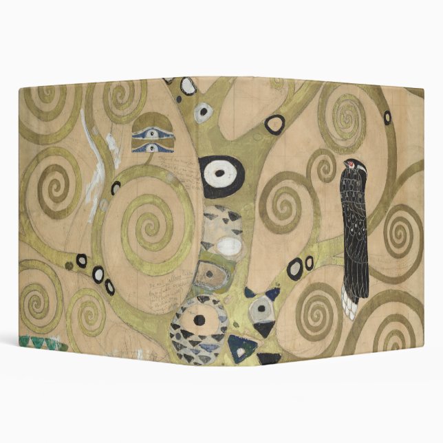 The Tree of Life, Gustav Klimt OIl Painting  3 Ring Binder (Background)