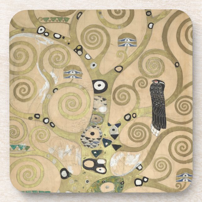 The Tree of Life, Gustav Klimt OIl Painting  Beverage Coaster (Front)