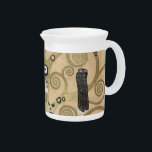 The Tree of Life, Gustav Klimt OIl Painting Beverage Pitcher<br><div class="desc">oil on canvas, 1910 - 1911 a study for part of a series of three mosaics created by Gustav Klimt for a frieze commissioned at the Stoclet Palace in Brussels, Belgium this art nouveau oil painting depicts a tree with trippy psychedelic swirling spiraling branches patterned with abstract black and white...</div>