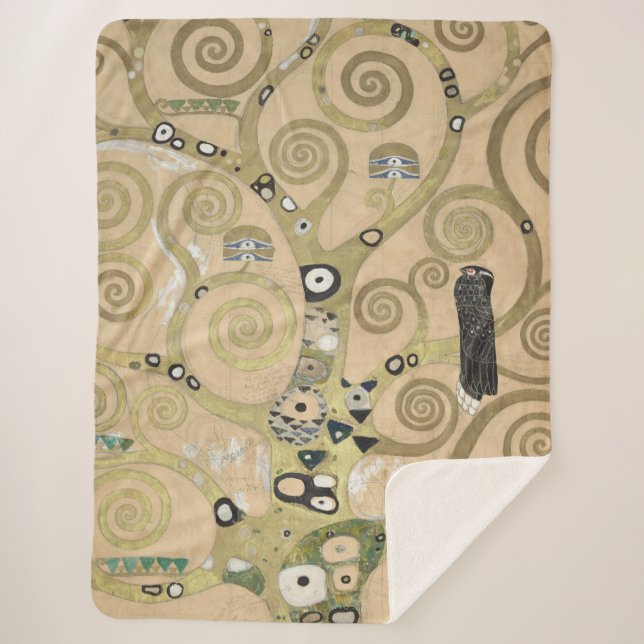 The Tree of Life, Gustav Klimt OIl Painting  Sherpa Blanket (Front)