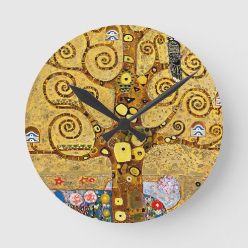 The Tree of Life Gustav Klimt Round Clock