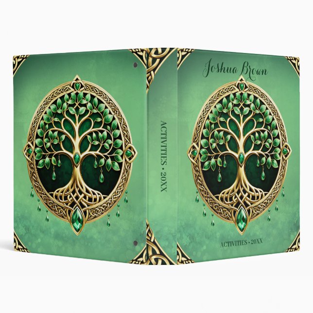 The tree of life with Celtic knots.  3 Ring Binder (Background)