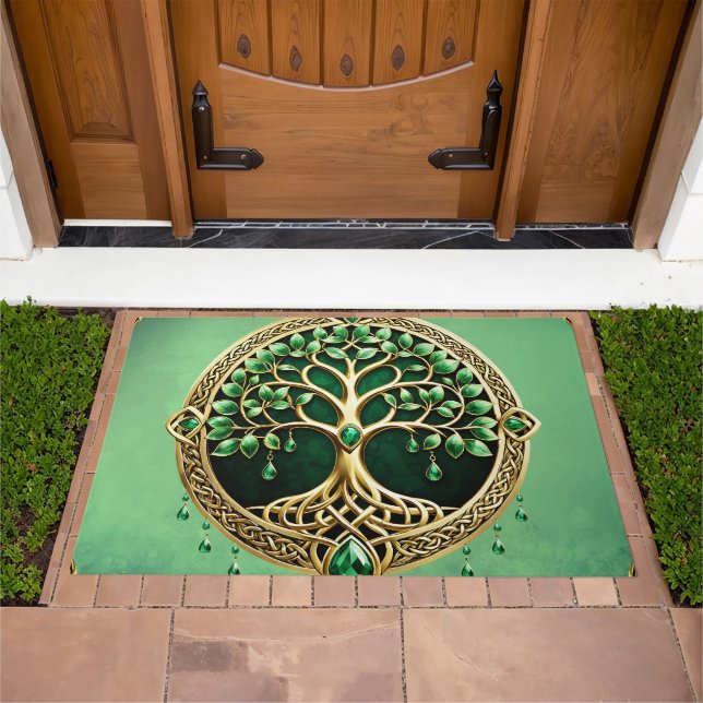 The tree of life with Celtic knots. Doormat (Outdoor)