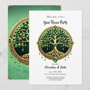 The tree of life with Celtic knots. Invitation