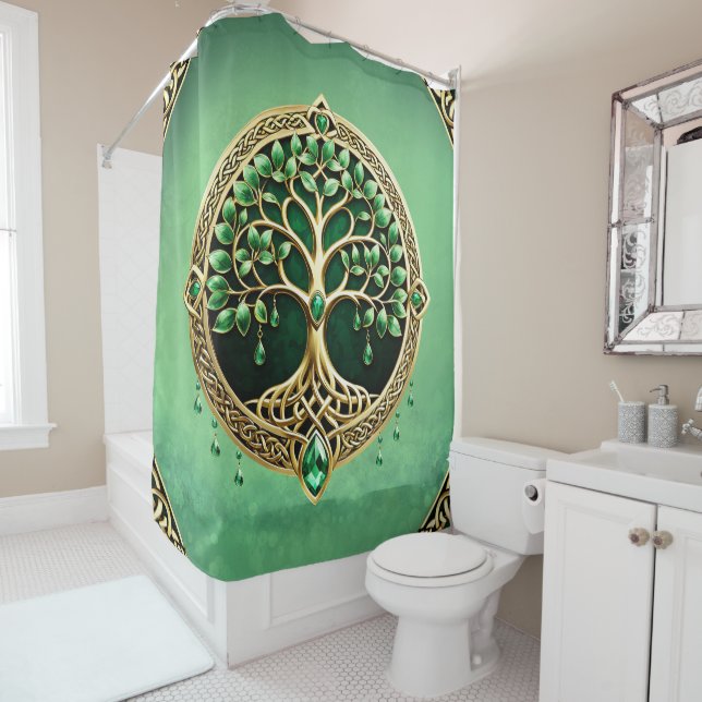 The tree of life with Celtic knots. Shower Curtain (In Situ)