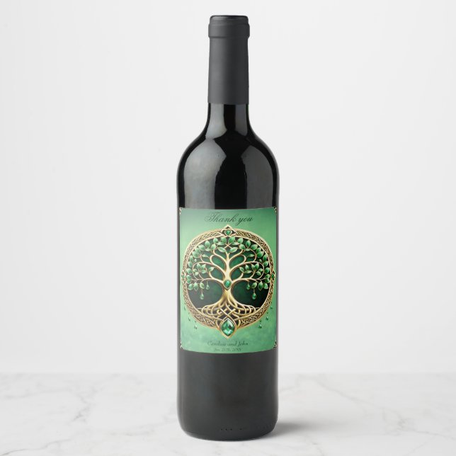 The tree of life with Celtic knots.  Wine Label (Front)