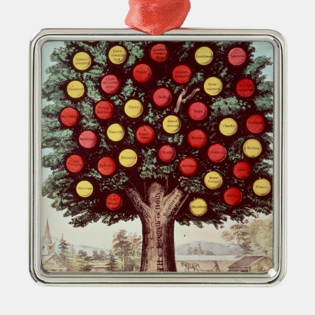 The Tree of Temperance, 1872 Metal Ornament (Front)