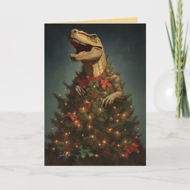 The Tree Rex - Holiday Dinosaur Card (Front)