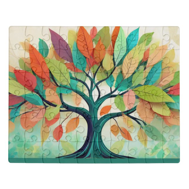 The tree with multicolored leaves -  jigsaw puzzle (Puzzle Horizontal)