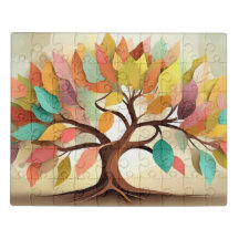The tree with multicolored leaves -