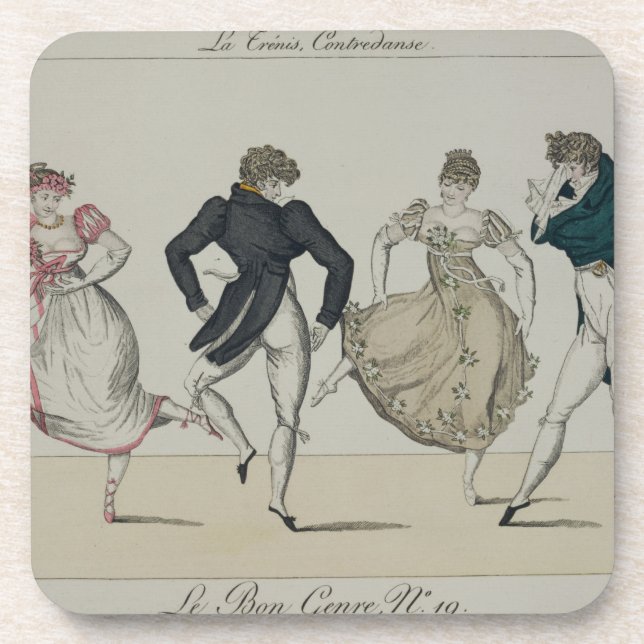 The 'Trenis' Quadrille, plate 19 from 'Le Bon Genr Beverage Coaster (Front)