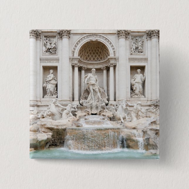 The Trevi Fountain (Italian: Fontana di Trevi) Button (Front)