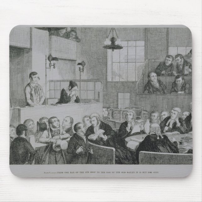The Trial at the Old Bailey, plate 5 of 'The Drunk Mouse Pad (Front)