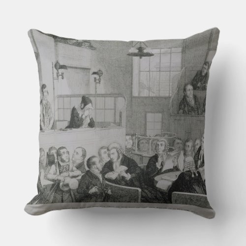 The Trial at the Old Bailey plate 5 of The Drunk Throw Pillow