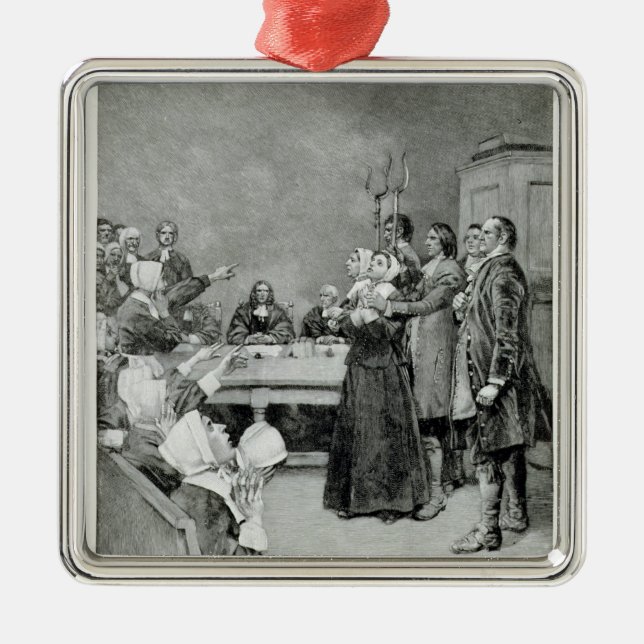 The Trial of a Witch Metal Ornament (Front)