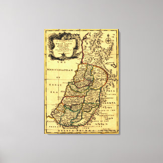 The Tribes of Israel in PalestinePanoramic Map Canvas Print