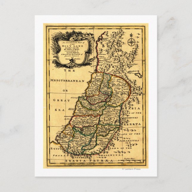 The Tribes of Israel in PalestinePanoramic Map Postcard (Front)
