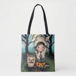 The Trick-or-Treaters Cute Halloween Art Tote Bag