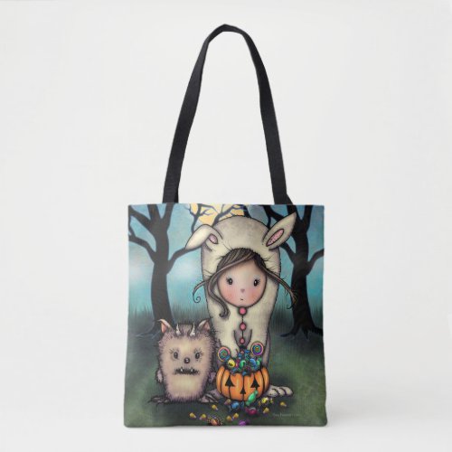 The Trick-or-Treaters Cute Halloween Art Tote Bag