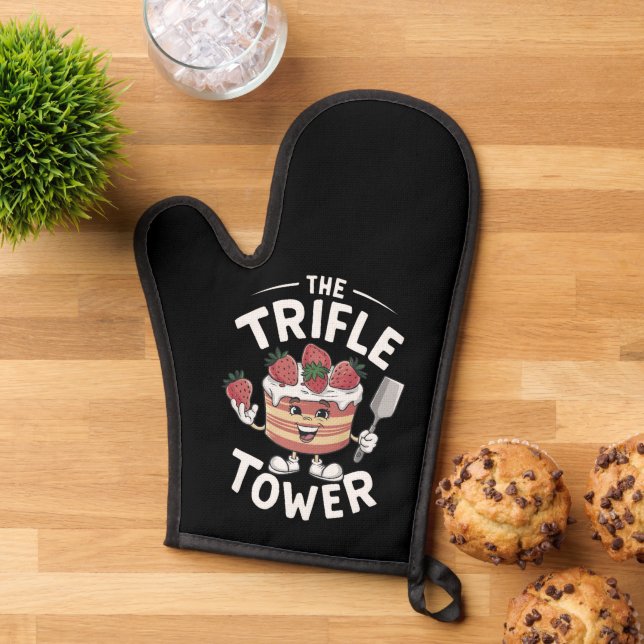 The Trifle Tower Christmas Oven Mitt (Top down)
