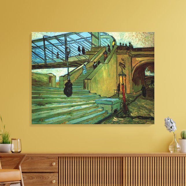 The Trinquetaille Bridge by Vincent van Gogh Canvas Print (Insitu(LivingRoom))