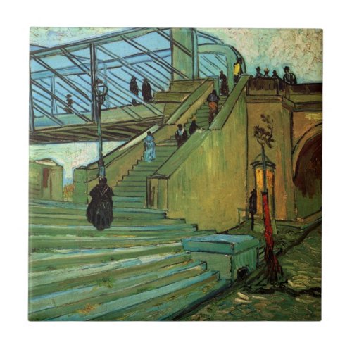 The Trinquetaille Bridge by Vincent van Gogh Ceramic Tile