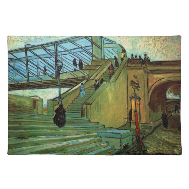 The Trinquetaille Bridge by Vincent van Gogh Cloth Placemat (Front)