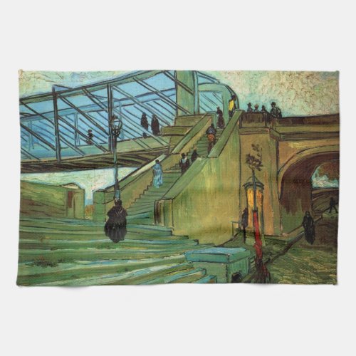 The Trinquetaille Bridge by Vincent van Gogh Kitchen Towel