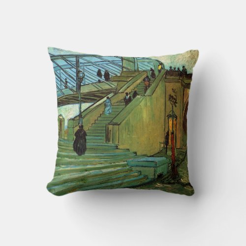 The Trinquetaille Bridge by Vincent van Gogh Throw Pillow