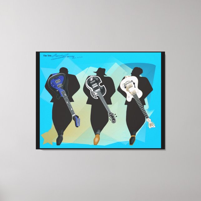 The Trio-Stretched Canvas Print-Black Background Print (Front)