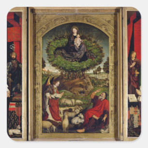 The Triptych of Moses and the Burning Bush Square Sticker