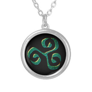 The triskele,old symbol in the celtic culture silver plated necklace