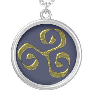 The triskele,old symbol in the celtic culture silver plated necklace