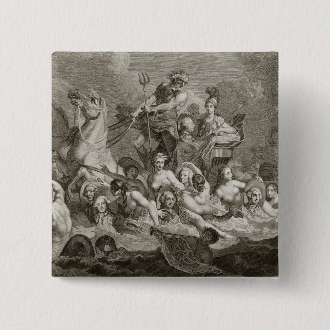 The Triumph of Britannia, c.1765 (engraving) Pinback Button (Front)