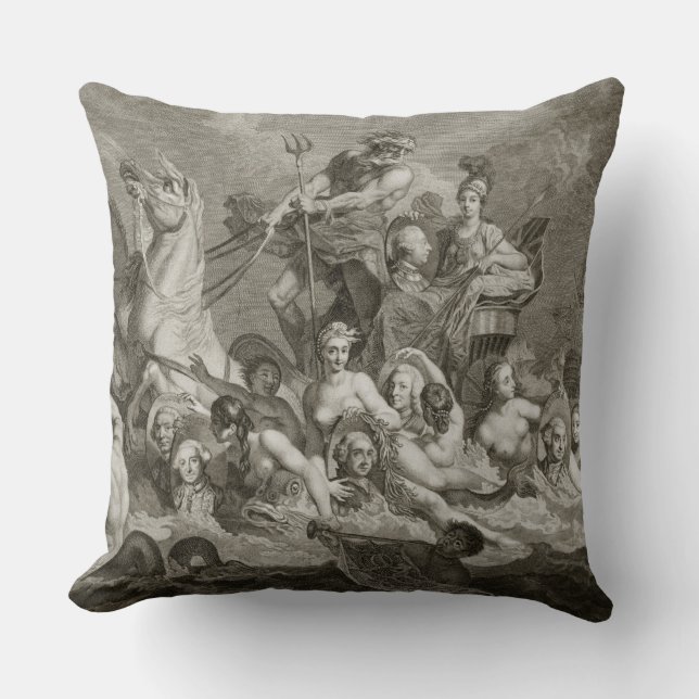 The Triumph of Britannia, c.1765 (engraving) Throw Pillow (Front)