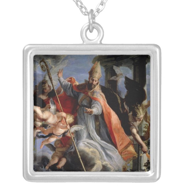 The Triumph of St. Augustine  1664 Silver Plated Necklace (Front)