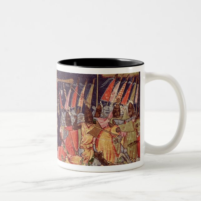The Trojans Leaving for Battle Two-Tone Coffee Mug (Right)