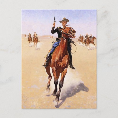 The Trooper artwork by Frederic Remington Holiday Postcard