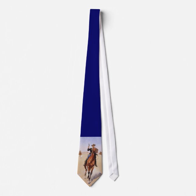 The Trooper by Frederic Remington Neck Tie (Front)