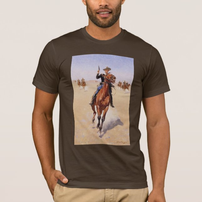 The Trooper by Frederic Remington T-Shirt (Front)