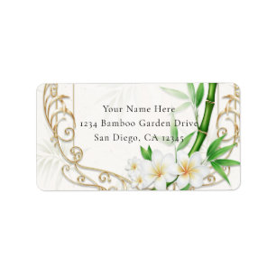 The Tropical Imperial Bamboo Garden Wedding Label