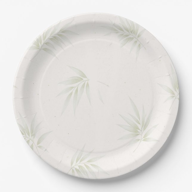 The Tropical Imperial Bamboo Garden Wedding  Paper Plates (Front)