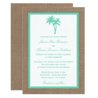 The Tropical Palm Tree Beach Wedding Collection Card