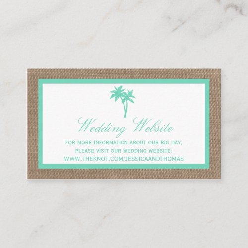 The Tropical Palm Tree Beach Wedding Collection Enclosure Card