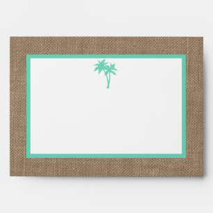The Tropical Palm Tree Beach Wedding Collection Envelope