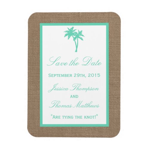 The Tropical Palm Tree Beach Wedding Collection Magnet