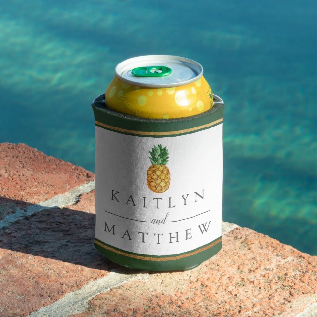 The Tropical Pineapple Wedding Collection Can Cooler (In Situ Pool)