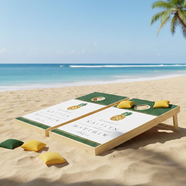 The Tropical Pineapple Wedding Collection Cornhole Set (Creator Uploaded)