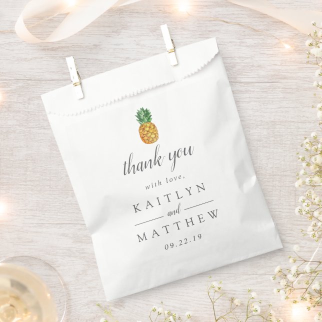 The Tropical Pineapple Wedding Collection Favor Bag (Clipped)