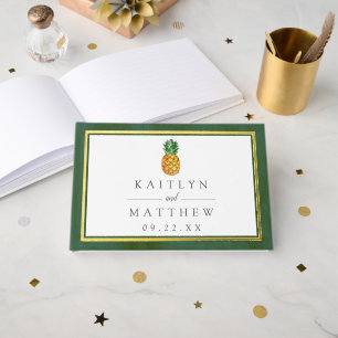 The Tropical Pineapple Wedding Collection Foil Guest Book